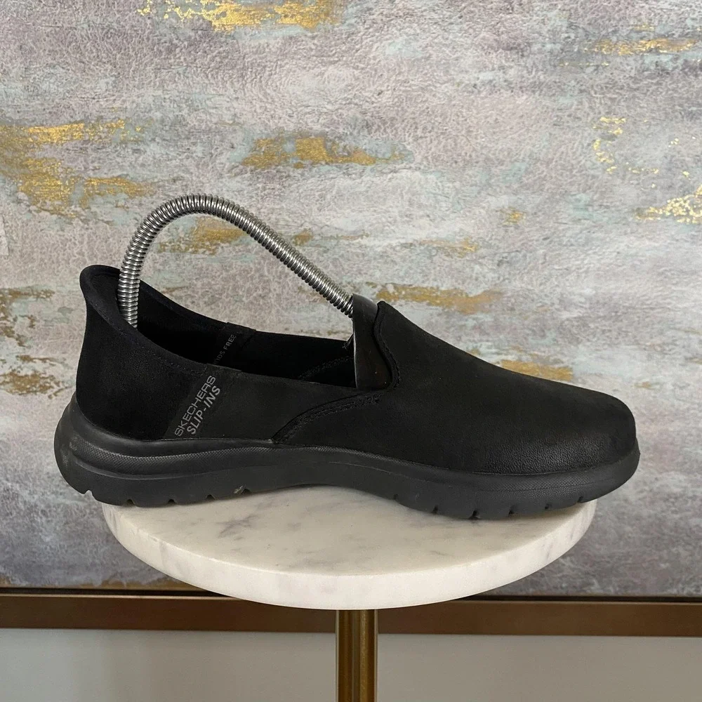 Skechers Slip-ins Shoes Womens Size 7 Black Slip On Walking Sneakers SN 136654